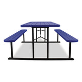 NPS® Blow Molded Folding Picnic Table, Rectangular, 57w x 72d x 29.5h, Blue Top, Black Base/Legs (NPSBMPT3072BK04) Each
