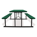 NPS® Blow Molded Folding Picnic Table, Rectangular, 57w x 72d x 29.5h, Green Top, Black Base/Legs (NPSBMPT3072BK06) Each