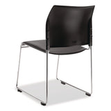 NPS® 8700 Series Cafetorium Plush Vinyl Stack Chair, Supports Up to 500 lb, 18" Seat Height, Black Seat/Back, Chrome Base, 4/Pack (NPS871011104) Each