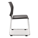 NPS® 8700 Series Cafetorium Plush Vinyl Stack Chair, Supports Up to 500 lb, 18" Seat Height, Black Seat/Back, Chrome Base, 4/Pack (NPS871011104) Each