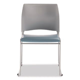 NPS® 8700 Series Cafetorium Plush Vinyl Stack Chair, Supports Up to 500 lb, 18" Seat Ht, Blue Seat, Gray Back, Silver Base, 4/PK (NPS874212024) Each