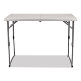 NPS® Plastic Fold-in-Half Adjustable Height Table, Rectangular, 24w x 48d x 22h to 35h, Speckled Gray Top, Gray Base/Legs (NPSBFHT2448A) Each