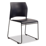 NPS® 8700 Series Cafetorium Plush Vinyl Stack Chair, Supports Up to 500 lb, 18" Seat Height, Blue Seat/Back, Black Base, 4/Pack (NPS870410044) Each