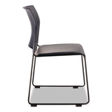 NPS® 8700 Series Cafetorium Plush Vinyl Stack Chair, Supports Up to 500 lb, 18" Seat Height, Blue Seat/Back, Black Base, 4/Pack (NPS870410044) Each