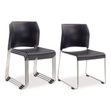 NPS® 8800 Series Cafetorium Plastic Stack Chair, Supports Up to 500 lb, 18" Seat Height, Blue Seat/Back, Chrome Base, 4/Pack (NPS880411044) Each
