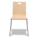NPS® Bushwick Series Bentwood Chair, Supports Up to 500 lb, 18" Seat Height, Natural Seat, Natural Back, Chrome Base, 4/Pack (NPSBCC224) Each