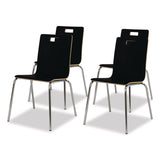 NPS® Bushwick Series Bentwood Chair, Supports Up to 500 lb, 18" Seat Height, Black Seat, Black Back, Chrome Base, 4/Pack (NPSBCC234) Each
