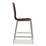 NPS® Bushwick Series Bentwood Stool, Counter Height, Supports Up to 500 lb, 24" Seat Height, Espresso Seat/Back, Chrome Base, 4/PK (NPSBCM214) Each