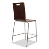NPS® Bushwick Series Bentwood Stool, Counter Height, Supports Up to 500 lb, 24" Seat Height, Espresso Seat/Back, Chrome Base, 4/PK (NPSBCM214) Each