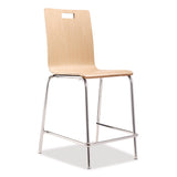 NPS® Bushwick Series Bentwood Stool, Counter Height, Supports Up to 500 lb, 24" Seat Height, Natural Seat/Back, Chrome Base, 4/PK (NPSBCM224) Each