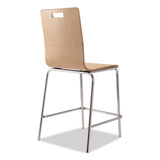NPS® Bushwick Series Bentwood Stool, Counter Height, Supports Up to 500 lb, 24" Seat Height, Natural Seat/Back, Chrome Base, 4/PK (NPSBCM224) Each