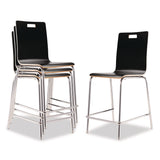 NPS® Bushwick Series Bentwood Stool, Counter Height, Supports Up to 500 lb, 24" Seat Height, Black Seat/Back, Chrome Base, 4/Pack (NPSBCM234) Each