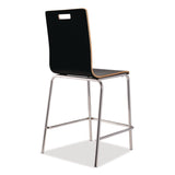 NPS® Bushwick Series Bentwood Stool, Counter Height, Supports Up to 500 lb, 24" Seat Height, Black Seat/Back, Chrome Base, 4/Pack (NPSBCM234) Each