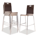 NPS® Bushwick Series Bentwood Stool, Supports Up to 500 lb, 30" Seat Height, Espresso Seat, Espresso Back, Chrome Base, 4/Pack (NPSBCS214) Each