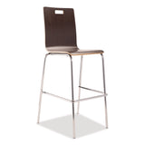 NPS® Bushwick Series Bentwood Stool, Supports Up to 500 lb, 30" Seat Height, Espresso Seat, Espresso Back, Chrome Base, 4/Pack (NPSBCS214) Each
