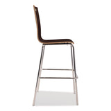NPS® Bushwick Series Bentwood Stool, Supports Up to 500 lb, 30" Seat Height, Espresso Seat, Espresso Back, Chrome Base, 4/Pack (NPSBCS214) Each