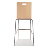 NPS® Bushwick Series Bentwood Stool, Supports Up to 500 lb, 30" Seat Height, Natural Seat, Natural Back, Chrome Base, 4/Pack (NPSBCS224) Each