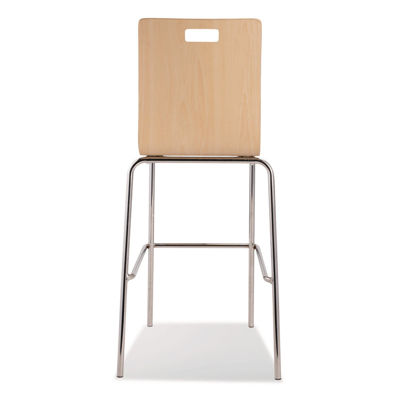 NPS® Bushwick Series Bentwood Stool, Supports Up to 500 lb, 30" Seat Height, Natural Seat, Natural Back, Chrome Base, 4/Pack (NPSBCS224) Each