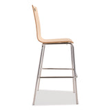 NPS® Bushwick Series Bentwood Stool, Supports Up to 500 lb, 30" Seat Height, Natural Seat, Natural Back, Chrome Base, 4/Pack (NPSBCS224) Each