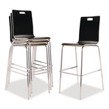 NPS® Bushwick Series Bentwood Stool, Supports Up to 500 lb, 30" Seat Height, Black Seat, Black Back, Chrome Base, 4/Pack (NPSBCS234) Each