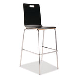NPS® Bushwick Series Bentwood Stool, Supports Up to 500 lb, 30" Seat Height, Black Seat, Black Back, Chrome Base, 4/Pack (NPSBCS234) Each