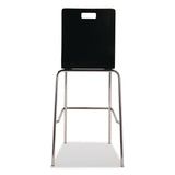 NPS® Bushwick Series Bentwood Stool, Supports Up to 500 lb, 30" Seat Height, Black Seat, Black Back, Chrome Base, 4/Pack (NPSBCS234) Each