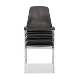 NPS® 8100 Series Poly Shell Stacking Chair, Supports Up to 500 lb, 18" Seat Height, Black Seat, Black Back, Chrome Base, 4/Pack (NPS81104) Each