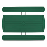 NPS® Blow Molded Folding Picnic Table, Rectangular, 57w x 72d x 29.5h, Green Top, Black Base/Legs (NPSBMPT3072BK06) Each