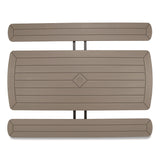 NPS® Blow Molded Folding Picnic Table, Rectangular, 57w x 72d x 29.5h, Brown Top, Brown Base/Legs (NPSBMPT3072BR03) Each