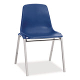 NPS® 8100 Series Poly Shell Stacking Chair, Supports Up to 500 lb, 18" Seat Height, Blue Seat, Blue Back, Chrome Base, 4/Pack (NPS81254) Each