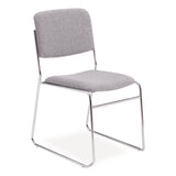 NPS® 8600 Series Fabric Padded Signature Stack Chair, Supports Up to 500 lb, 19" Seat Height, Gray Seat/Back, Chrome Base, 2/Pack (NPS86522) Each