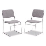 NPS® 8600 Series Fabric Padded Signature Stack Chair, Supports Up to 500 lb, 19" Seat Height, Gray Seat/Back, Chrome Base, 2/Pack (NPS86522) Each