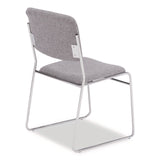 NPS® 8600 Series Fabric Padded Signature Stack Chair, Supports Up to 500 lb, 19" Seat Height, Gray Seat/Back, Chrome Base, 2/Pack (NPS86522) Each