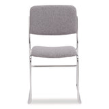NPS® 8600 Series Fabric Padded Signature Stack Chair, Supports Up to 500 lb, 19" Seat Height, Gray Seat/Back, Chrome Base, 2/Pack (NPS86522) Each