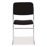 NPS® 8600 Series Fabric Padded Signature Stack Chair, Supports Up to 500 lb, 19" Seat Ht, Black Seat/Back, Chrome Base, 2/Pack (NPS86602) Each