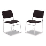 NPS® 8600 Series Fabric Padded Signature Stack Chair, Supports Up to 500 lb, 19" Seat Ht, Black Seat/Back, Chrome Base, 2/Pack (NPS86602) Each
