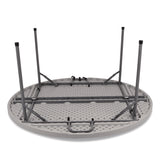 NPS® Comfort Max Fold-in-Half Table, Round, 48w x 48d x 29.25h, Speckled Gray Top, Gray Base/Legs (NPSCMFIH48R) Each