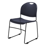 NPS® 850 Series Multi-Purpose Ultra Compact Stack Chair, Supports 300 lbs, 17" Seat Height, Navy Seat/Back, Black Base, 4/Pack (NPS855CL4) Each