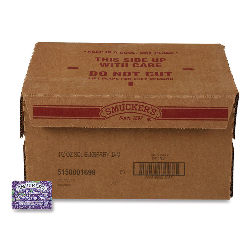 Smucker's® Jelly/Jam Plastic Portion Control Cups, Blackberry, 0.5 oz Cup, 200/Carton (SMU01698) Case of 200