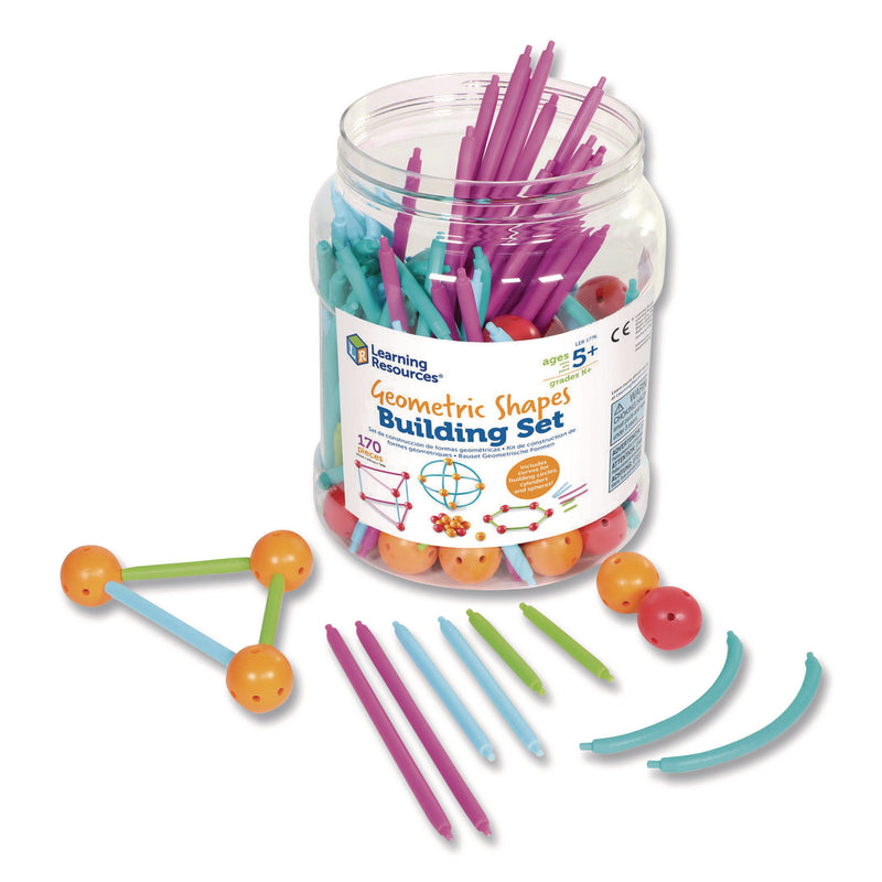 Learning Resources® Geometric Shapes Building Set, Grades K to 5, 170 Pieces (LRNLER1776) Each