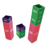 Learning Resources® Fraction Tower Equivalency Cubes, Nine Sizes, Grades 1 to 4, 51 Pieces (LRNLER2509) Each