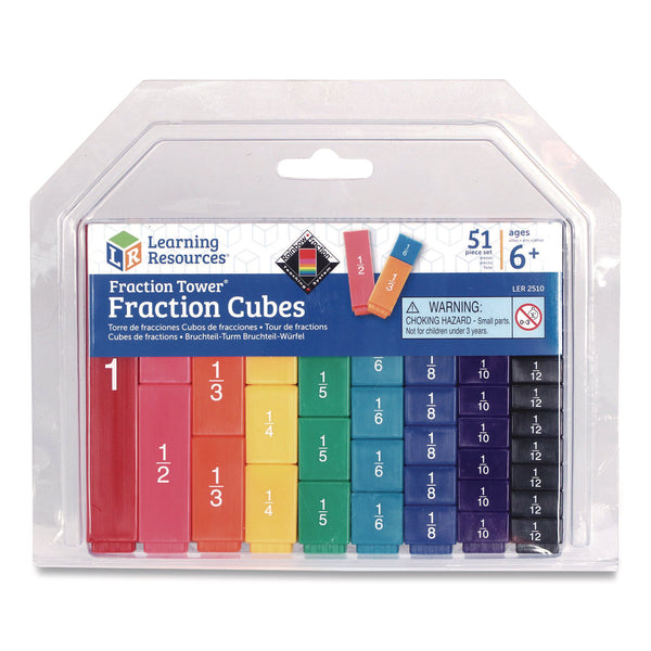Learning Resources® Fraction Tower Fraction Cubes, Grades 1 to 4, 51 Pieces (LRNLER2510) Each