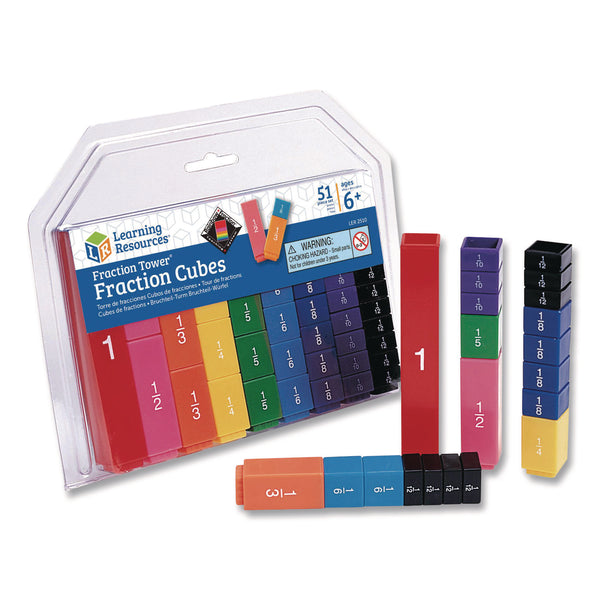 Learning Resources® Fraction Tower Fraction Cubes, Grades 1 to 4, 51 Pieces (LRNLER2510) Each