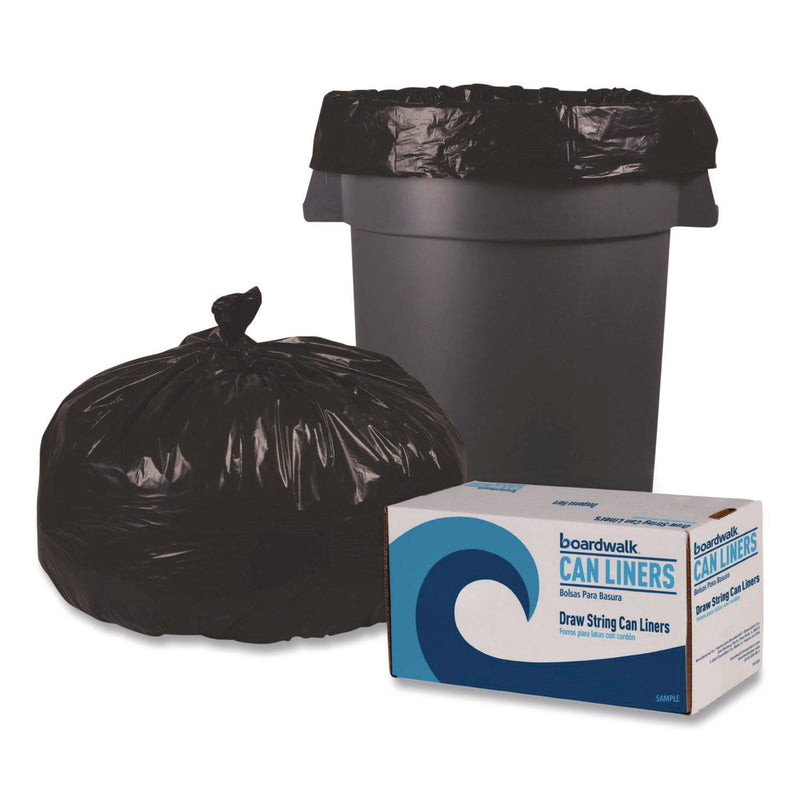 Heritage Reprocessed Resin Can Liners, 60 gal, 1.2 mil, 38 x 58, Black, 50 Rolls/Carton (BWK519E) Case of 50