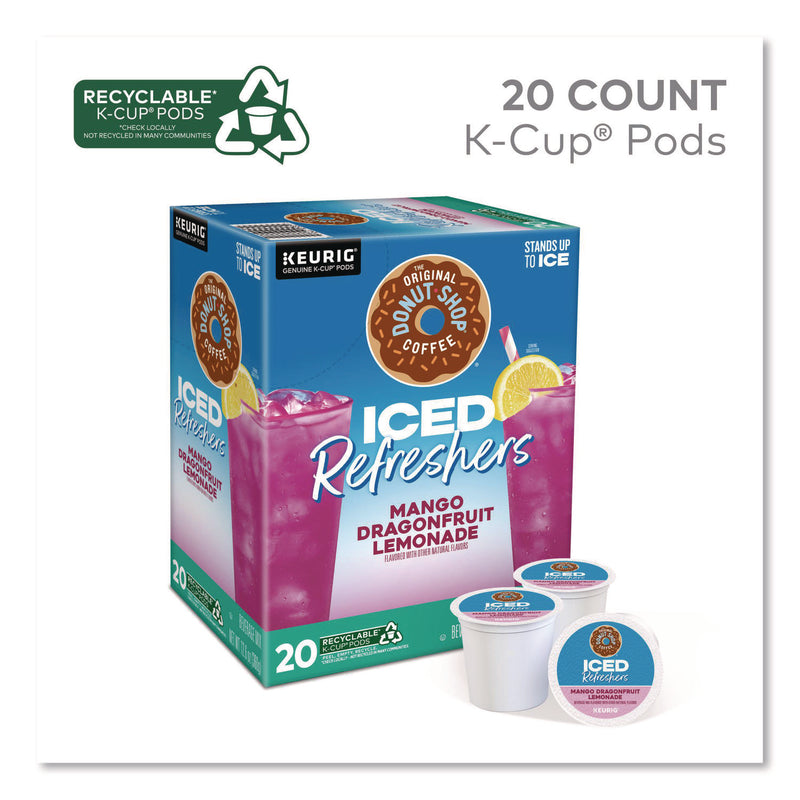 The Original Donut Shop® ICED Refreshers K-Cup Pods, Mango Dragonfruit Lemonade, 20/Box (GMT0532) Box of 20