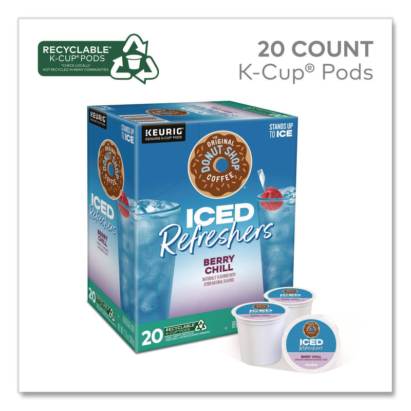 The Original Donut Shop® ICED Refreshers K-Cup Pods, Berry Chill, 20/Box, 4 Boxes/Carton (GMT0631CT) Case of 80