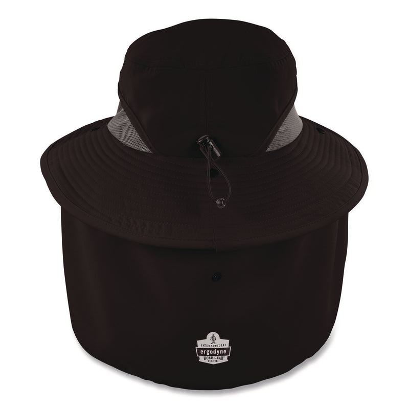 ergodyne® Chill-Its 8934 Ranger Hat with Neck Shade, Microfiber/Polyester, Large/X-Large, Black (EGO12726) Each