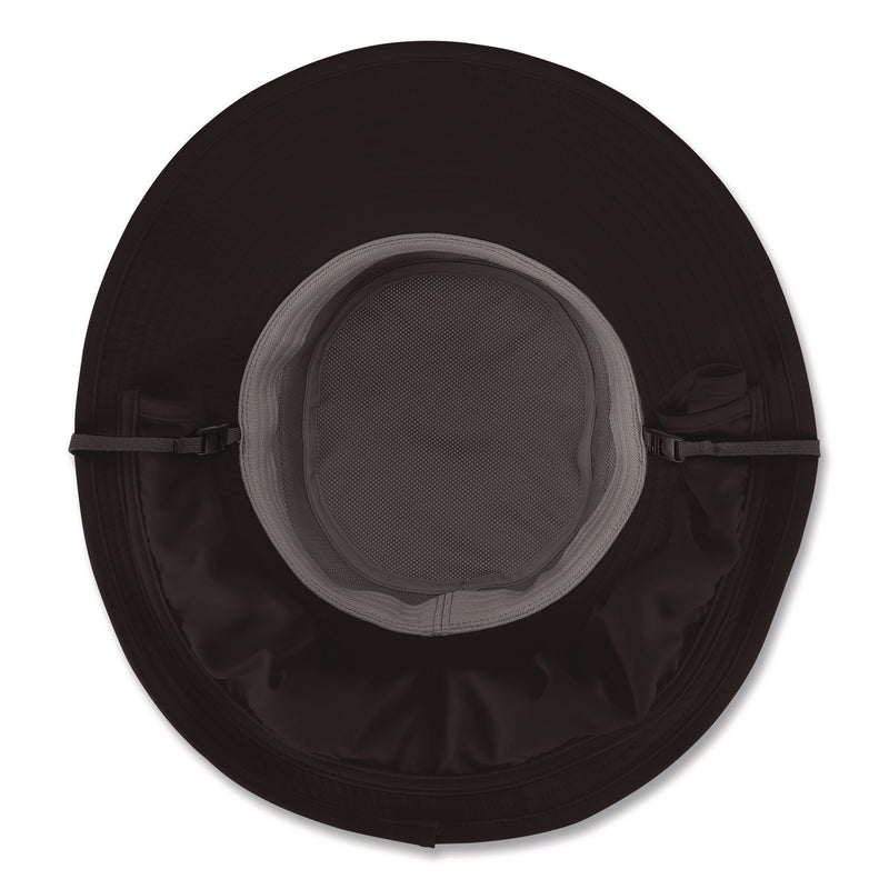 ergodyne® Chill-Its 8934 Ranger Hat with Neck Shade, Microfiber/Polyester, Large/X-Large, Black (EGO12726) Each