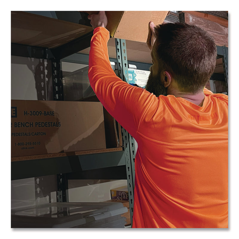 ergodyne® Chill-Its 6689 Cooling Long Sleeve Sun Shirt with UV Protection, Medium, Orange (EGO12178) Each