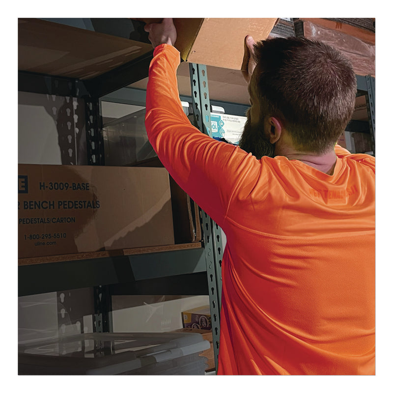 ergodyne® Chill-Its 6689 Cooling Long Sleeve Sun Shirt with UV Protection, 3X-Large, Orange (EGO12182) Each